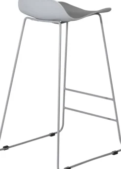 Tabouret de bar en acier et plastique Wave (Lot de 2) (Gris)