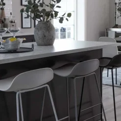 Tabouret de bar en acier et plastique Wave (Lot de 2) (Gris)