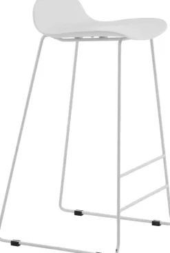 Tabouret de bar en acier et plastique Wave (Lot de 2) (Blanc)