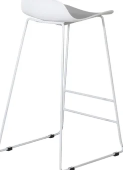 Tabouret de bar en acier et plastique Wave (Lot de 2) (Blanc)