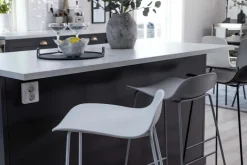 Tabouret de bar en acier et plastique Wave (Gris)