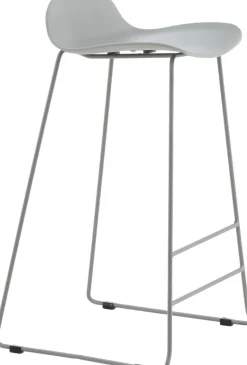 Tabouret de bar en acier et plastique Wave (Gris)
