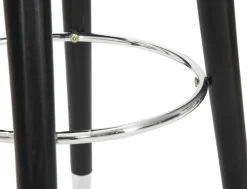 Tabouret de bar en tissu et métal Paris 35 x 74 cm (Gris - Noir et Argent)