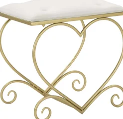 Tabouret en métal doré Heart 50 x 37.5 x 51.5 cm