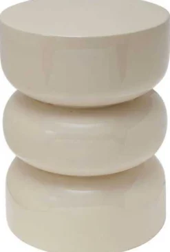 Tabouret en métal émaillé Rey (Blanc)