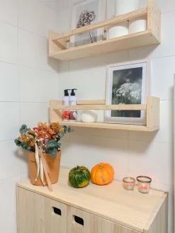 Étagère avec barre centrale en pin Kit Line (40 cm)