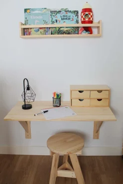 Étagère avec barre centrale en pin Kit Line (40 cm)