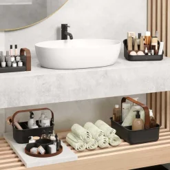 Étagère à épices extensible 3 niveaux Bellwood (Noir et noyer)