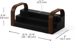 Étagère à épices extensible 3 niveaux Bellwood (Noir et noyer)