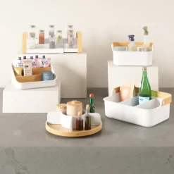 Étagère à épices extensible 3 niveaux Bellwood (Blanc et naturel)