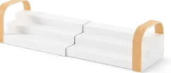 Étagère à épices extensible 3 niveaux Bellwood (Blanc et naturel)