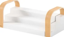 Étagère à épices extensible 3 niveaux Bellwood (Blanc et naturel)