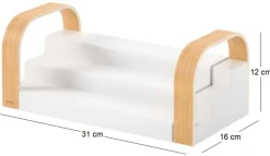 Étagère à épices extensible 3 niveaux Bellwood (Blanc et naturel)