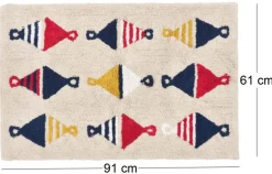 Tapis de bain en coton bouée 91 x 61 cm