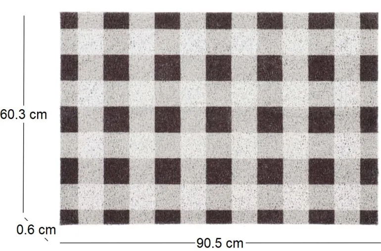 Tapis dessous de paillasson à motifs (Carreaux)