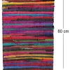 Tapis en coton et polyester rayures colorées 80 x 50 cm