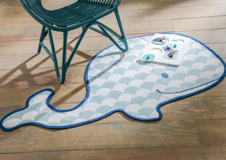 Tapis en coton forme de baleine 120 cm
