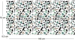 Tapis en vinyle effet mosaique vert (140 x 70 cm)