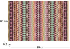 Tapis en vinyle effet tissage rouge multicolore (90 x 60 cm)