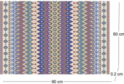 Tapis en vinyle effet tissage violet multicolore (90 x 60 cm)