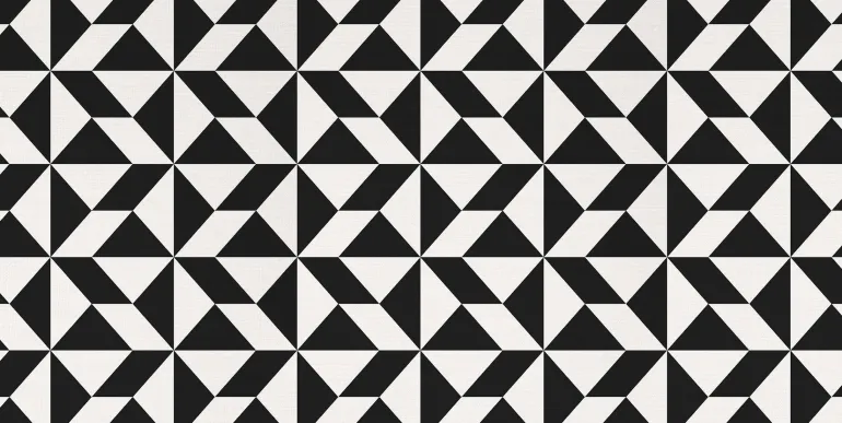 Tapis en vinyle graphique noir et blanc (140 x 70 cm)