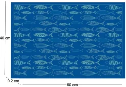 Tapis en vinyle motifs poissons (60 x 40 cm)