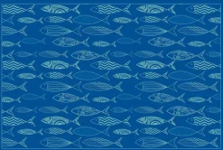 Tapis en vinyle motifs poissons (60 x 40 cm)