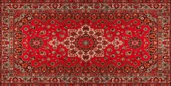Tapis en vinyle vintage Persan rouge (140 x 70 cm)