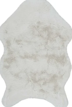 Tapis imitation fourrure poil fin 60x90 cm (Ivoire)