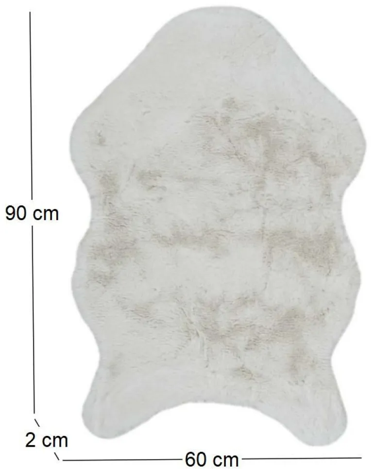 Tapis imitation fourrure poil fin 60x90 cm (Ivoire)