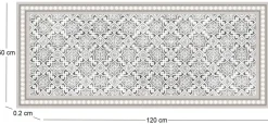 Tapis intérieur extérieur en vinyle carreaux marocains (120 x 50 cm)