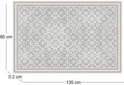 Tapis intérieur extérieur en vinyle carreaux marocains (135 x 90 cm)