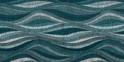 Tapis intérieur extérieur en vinyle Vagues turquoises (140 x 70 cm)