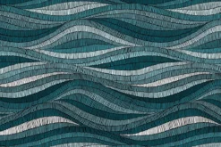 Tapis intérieur extérieur en vinyle Vagues turquoises (90 x 60 cm)