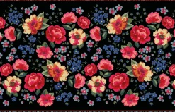 Tapis intérieur extérieur en vinyle Fleurs vintage (90 x 60 cm)