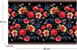 Tapis intérieur extérieur en vinyle Fleurs vintage (90 x 60 cm)