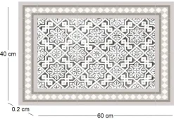 Tapis intérieur extérieur en vinyle carreaux marocains (60 x 40 cm)
