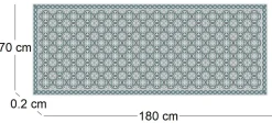 Tapis intérieur extérieur en vinyle carreaux portuguais (180 x 70 cm)