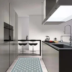 Tapis intérieur extérieur en vinyle carreaux portuguais (180 x 70 cm)