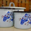 Tasse en émail coloré Décors (40 cl)