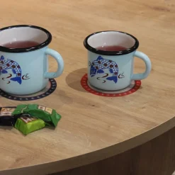 Tasse en émail coloré Décors (25 cl)