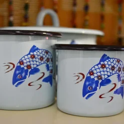 Tasse en émail coloré Décors (25 cl)
