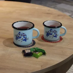 Tasse en émail coloré Décors (25 cl)