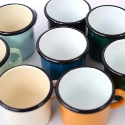 Tasses en émail coloré Classic (Lot de 3) (Bleu)
