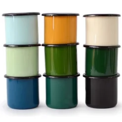 Tasses en émail coloré Classic (Lot de 3) (Noir)
