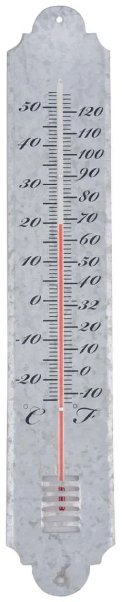 Thermomètre de jardin en zinc patiné 50cm
