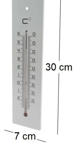 Thermomètre en médium contemporain (Gris - 30 cm)