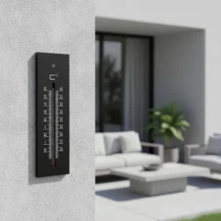 Thermomètre en médium contemporain (Noir - 22 cm)