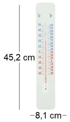 Thermomètre extérieur sur plaque métal 45cm