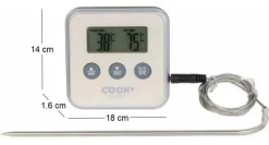 Thermomètre à sonde et minuteur électronique (Taupe)